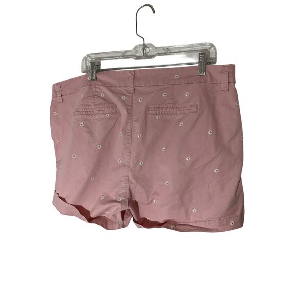 Old Navy Shorts Printed Novelty Chino Cottage Daisy Embroidered Everyday Sz 14 - Picture 2 of 5